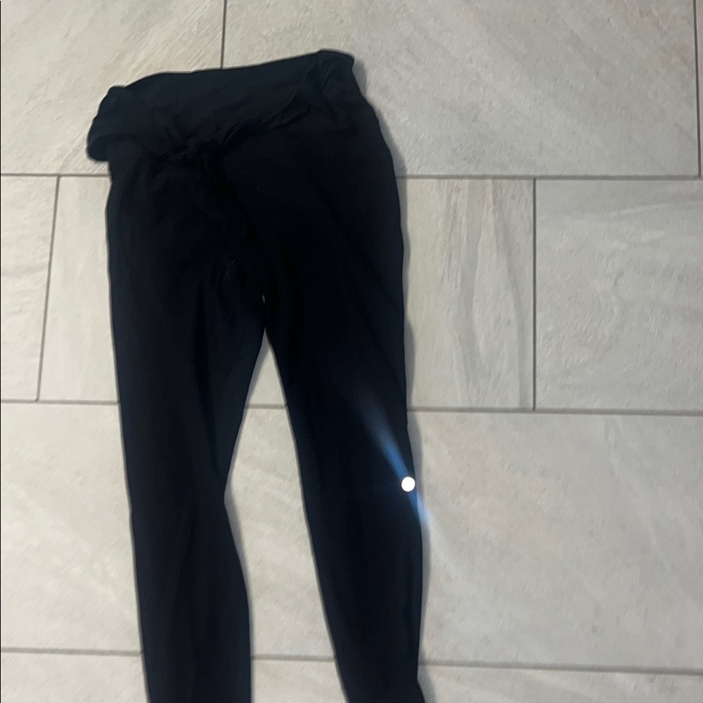 Lululemon Athletica Black Leggings align with tie waist